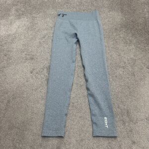 Echt Ribbed Seamless Leggings Womens Small Blue High Rise Compression 24x25 NWOT